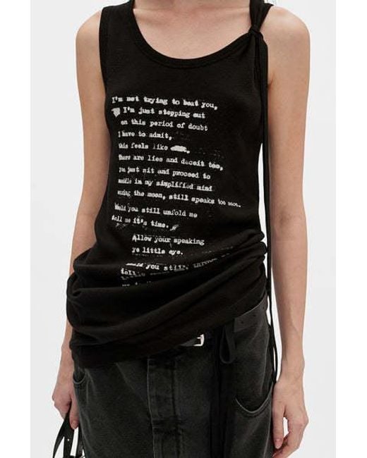 Ann Demeulemeester Women's Black Seva 'Script' Tank Top