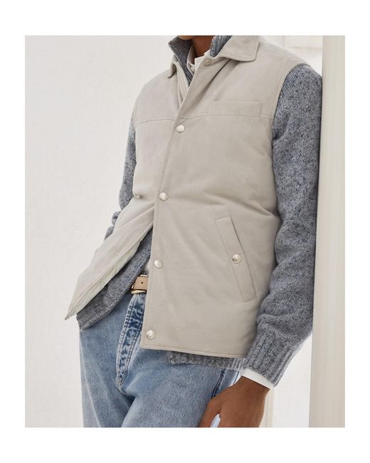 Brunello Cucinelli Blue Sleeveless Buttoned Vest for men
