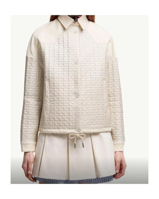 Moncler White Long-Sleeved Shirt Jacket