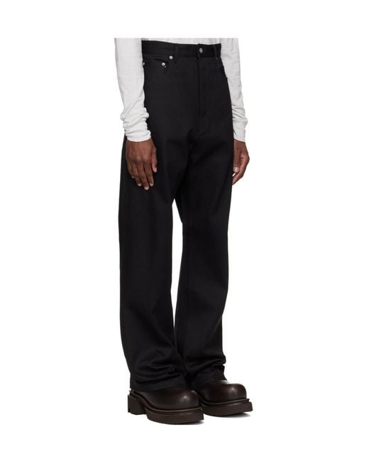 Rick Owens Black Temple Strobe Straight Leg Jeans for men