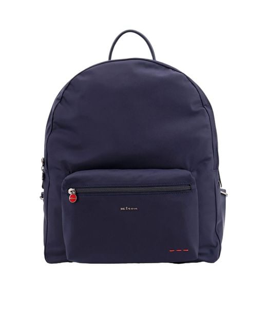 Kiton Blue Front Pocket Backpack for men