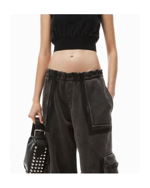 Alexander Wang Black Cotton Cargo Track Pants