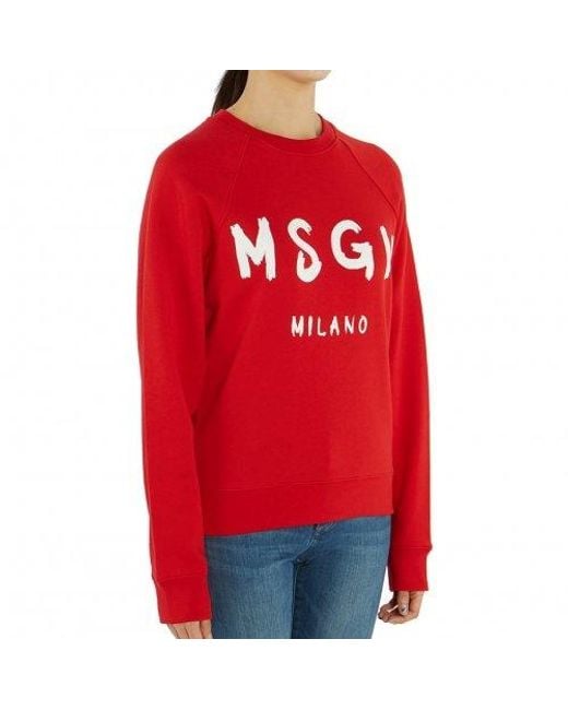 MSGM Red Logo Hoodie