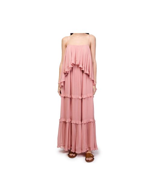 Zimmermann Pink Luna Ruffled Dress