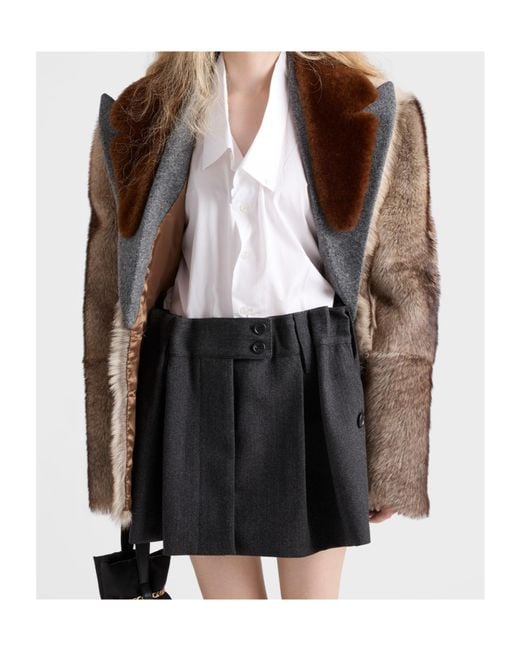 Prada Black Checked Mini Skirt