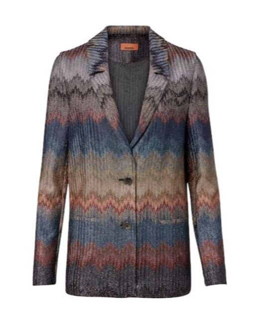 Missoni Gray Zigzag Lamé Blazer