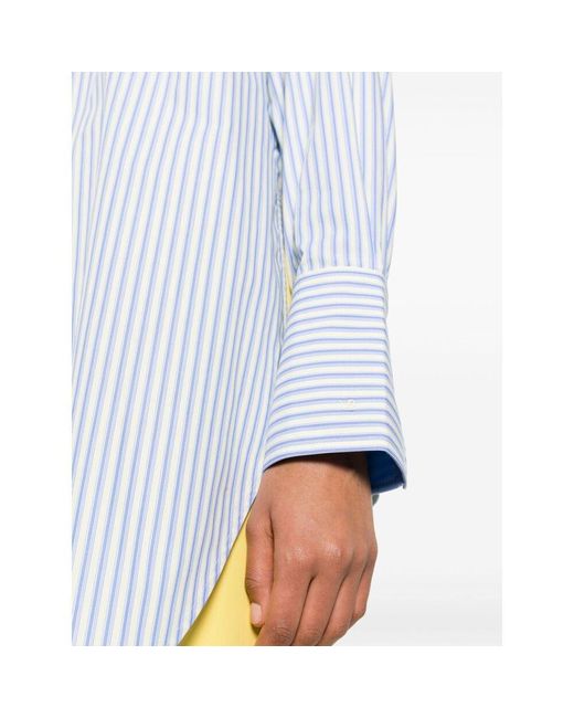 Victoria Beckham White Long-Sleeved Striped Shirt