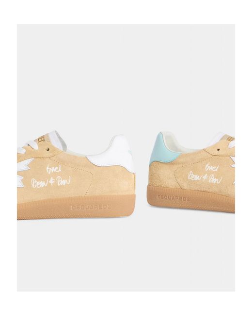 DSquared² Natural Rebel Lace-Up Sneakers for men