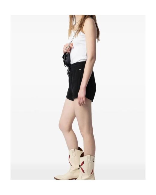 Zadig & Voltaire Black Drawstring Shorts