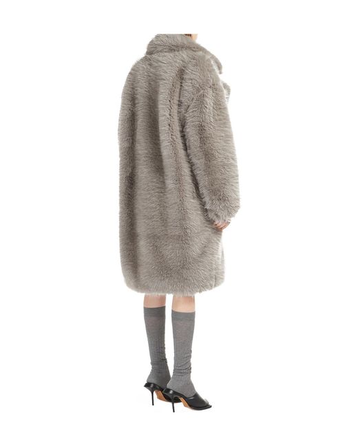 Sportmax Gray V-Neck Long-Sleeved Coat