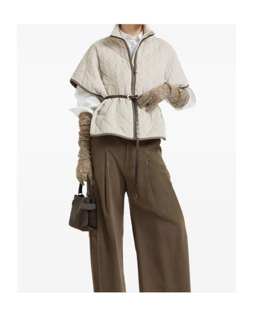 Brunello Cucinelli White Quilted Jacket