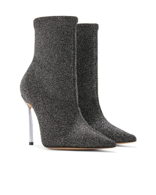 Casadei Gray Super Super Blade Bisanzio Heeled Ankle Boots