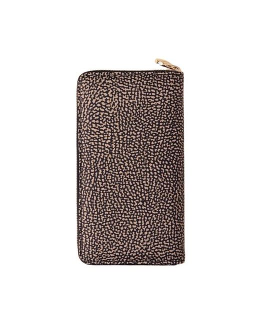 Borbonese Brown Large Zip-Around Wallet