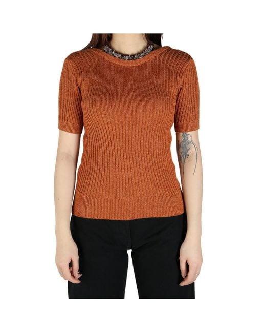 Dries Van Noten Black Short-Sleeved Ribbed Top
