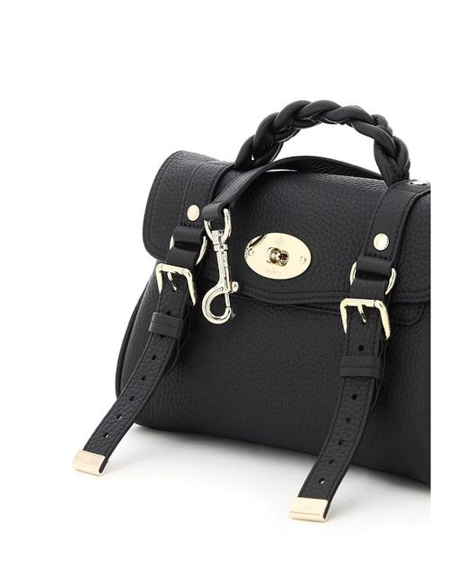 Mulberry Black Alexa Buckled Mini Crossbody Bag