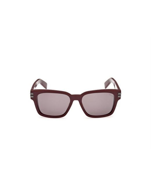 Zegna Brown Rectangle Frame Sunglasses for men