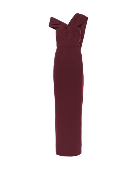 Roland Mouret Red Draped Cady Gown