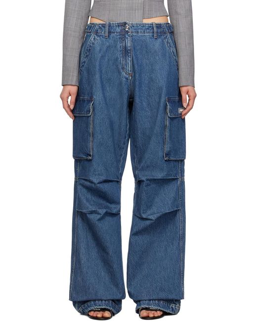 Coperni Blue Mid-Rise Cargo Jeans