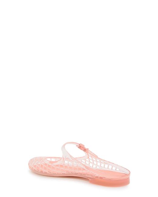 Tory Burch Pink Jelly Mary Jane Slides