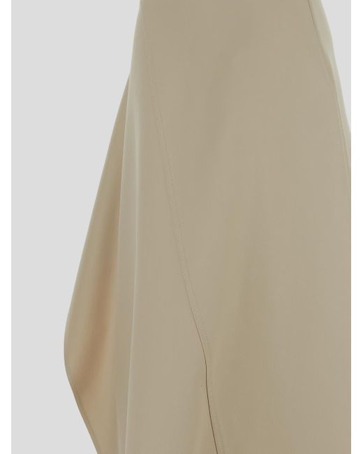 Bottega Veneta Natural Asymmetric Midi Skirt