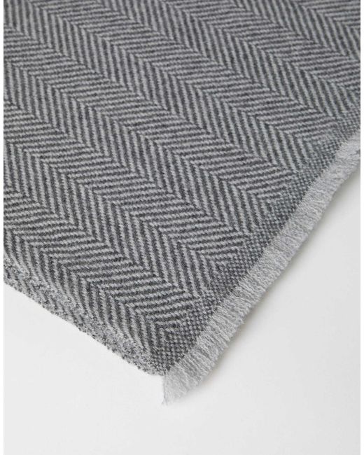 Brunello Cucinelli Gray Frayed Edge Scarf for men