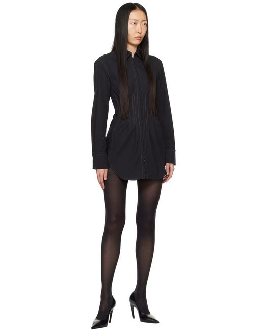 Dion Lee Black Corset-Style Poplin Shirtdress