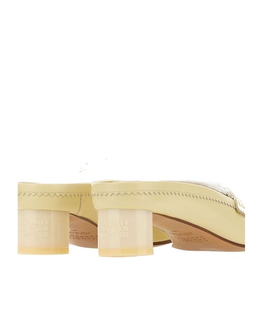 MM6 by Maison Margiela White Swing Toe Leather Loafers