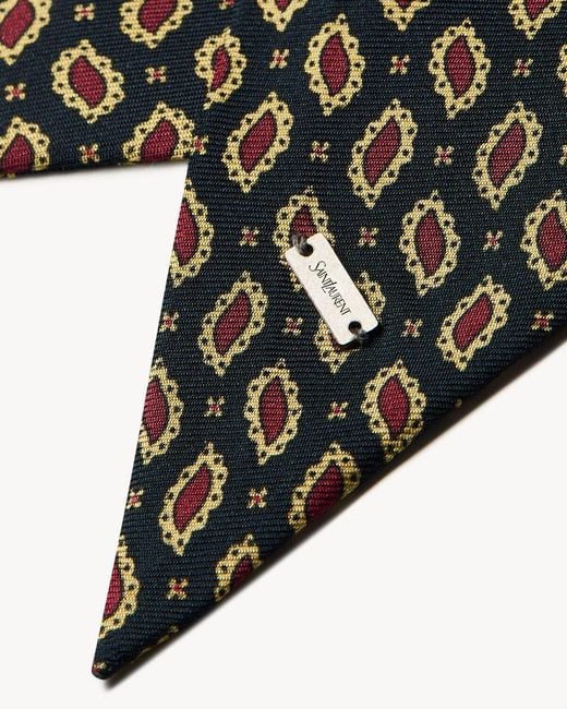 Saint Laurent White Lavalliere Scarf for men