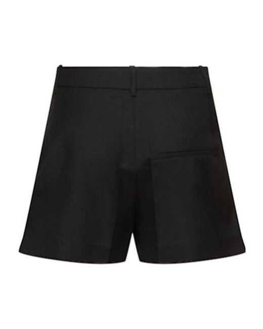 Low Classic Black Low Rise Wool Blend Bermuda Shorts
