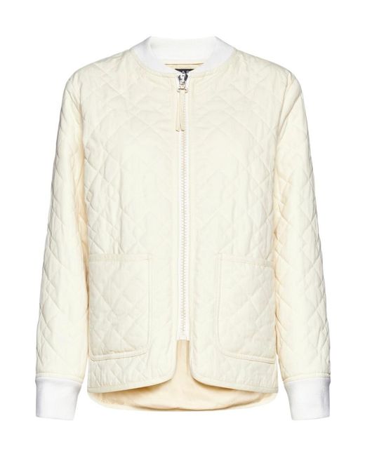 A.P.C. White Elea Quilted Bomber Jacket