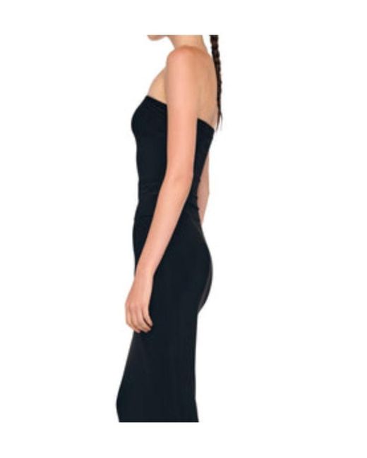 Norma Kamali Blue Fitted Strapless Top