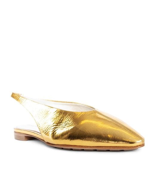 Bottega Veneta Yellow Round Toe Flat Sandals