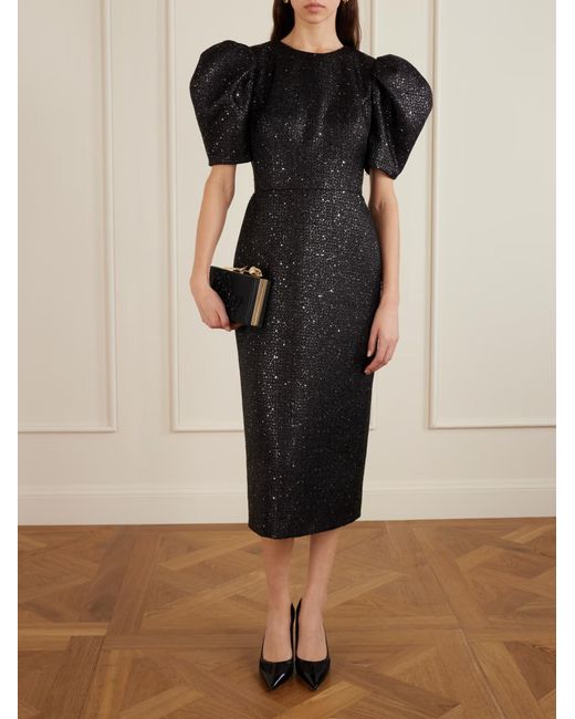 Erdem Black Bloom Minaudière Clutch Bag