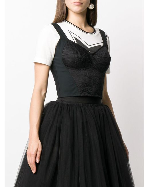 Dolce & Gabbana Black Lace Detailed Corset Top