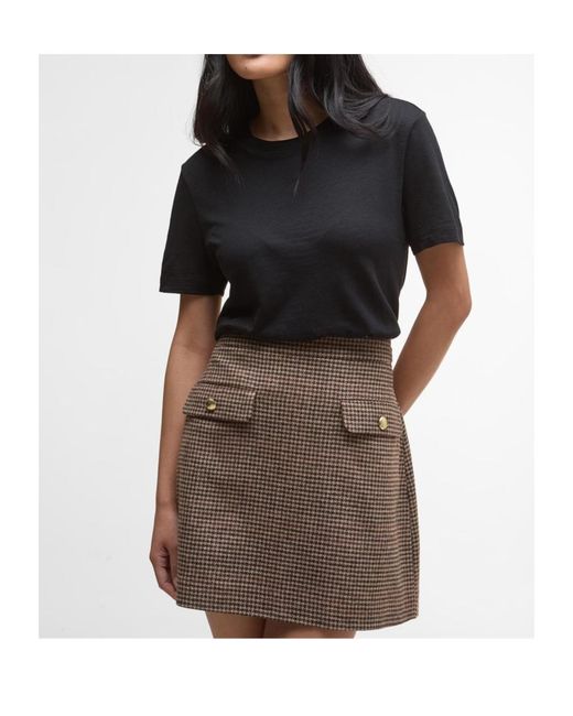 Barbour Brown Sophia Mini Wool Skirt