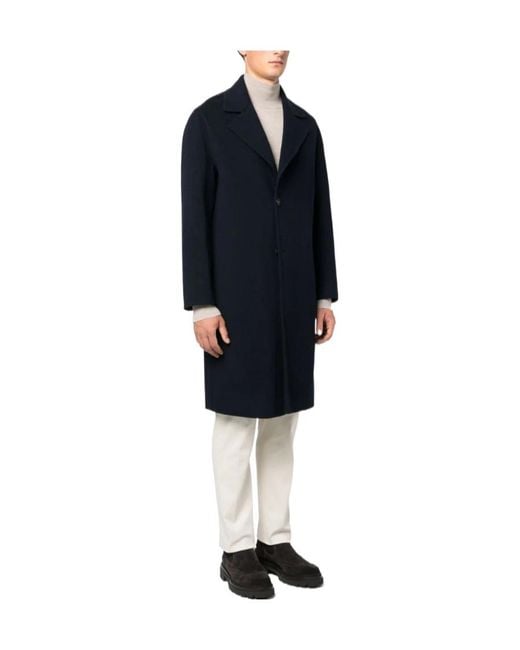 Lardini Blue Long Sleeve Single-Breasted Coat for men