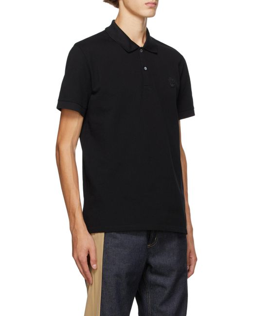 McQueen Black Skull Patch Polo Shirt for men