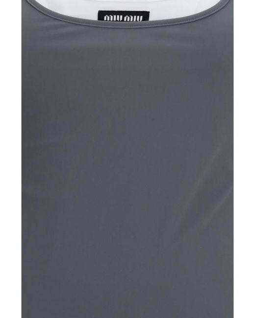 Miu Miu Gray Short Stretch Jersey Dress
