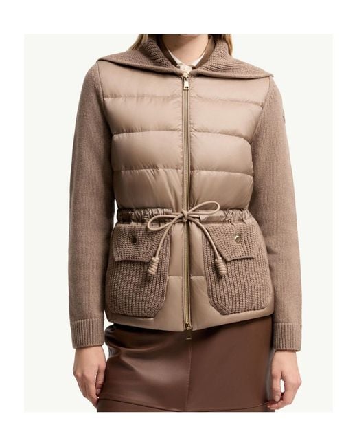 Moncler Natural Padded Zip-Up Cardigan