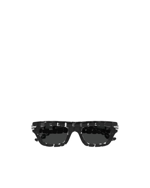Bottega Veneta Black Eyewear Mitre Square Frame Sunglasses for men