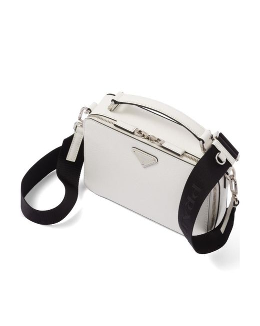 Prada Metallic Brique Medium Saffiano Leather Bag for men