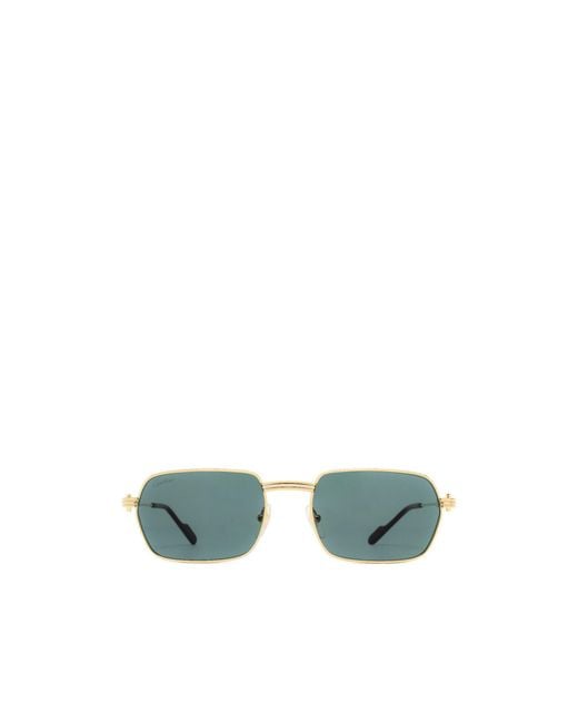 Cartier Green Rectangle Frame Sunglasses