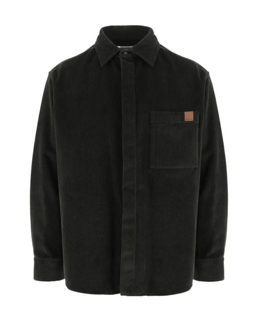 DARKPARK Black Corduroy Patch-Pocket Shirt for men