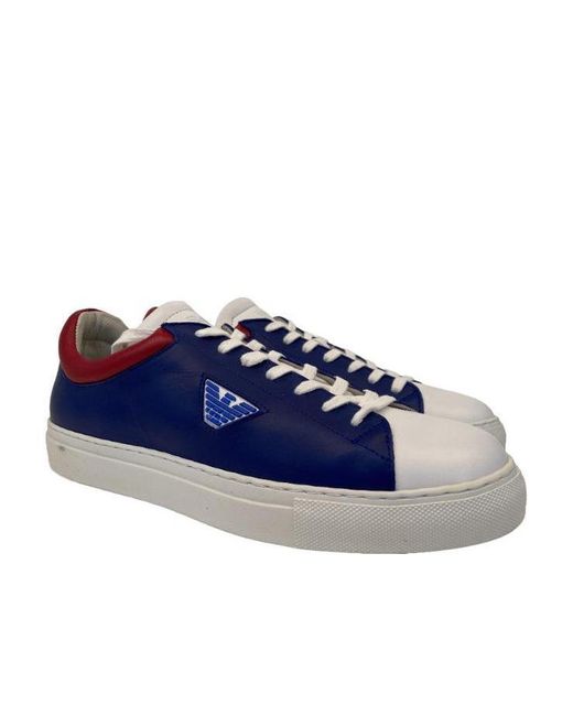 Emporio Armani Blue Logo Casual Sneakers for men