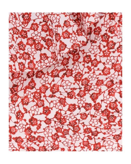 Isabel Marant Red One-Shoulder Cut-Out Swimsuit