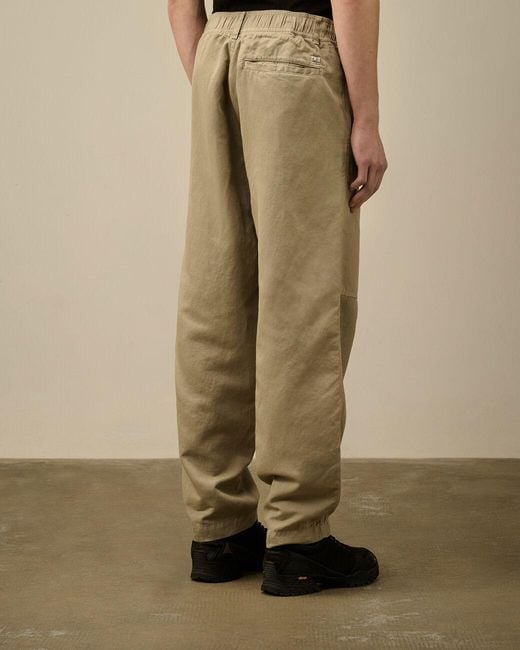 C P Company Natural Drawstring Hem Cargo Trousers for men