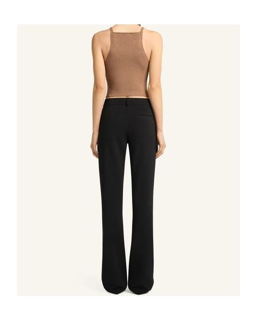 Courreges Brown Rib-Knit Asymmetric Tank Top