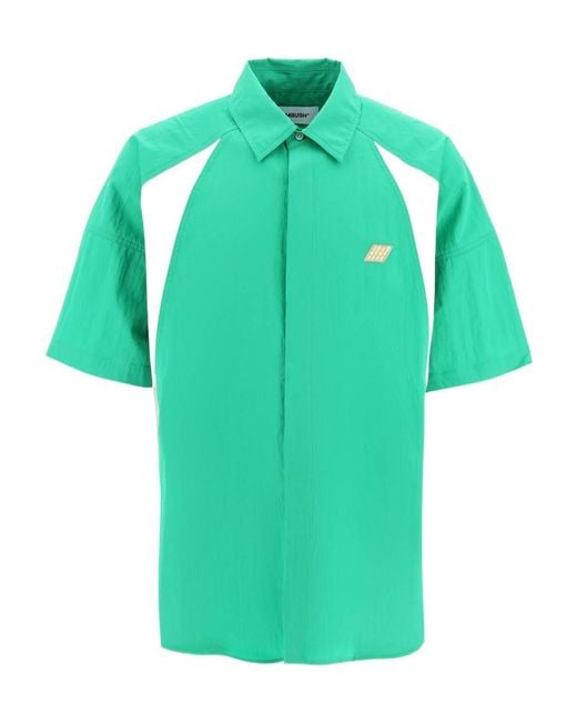 Ambush Green Logo Patch Bowling Shirt for men