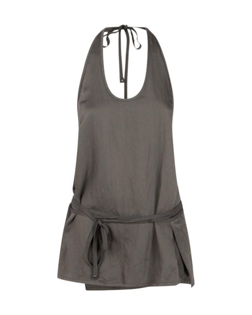 Lemaire Gray Drawstring Sleeveless Top