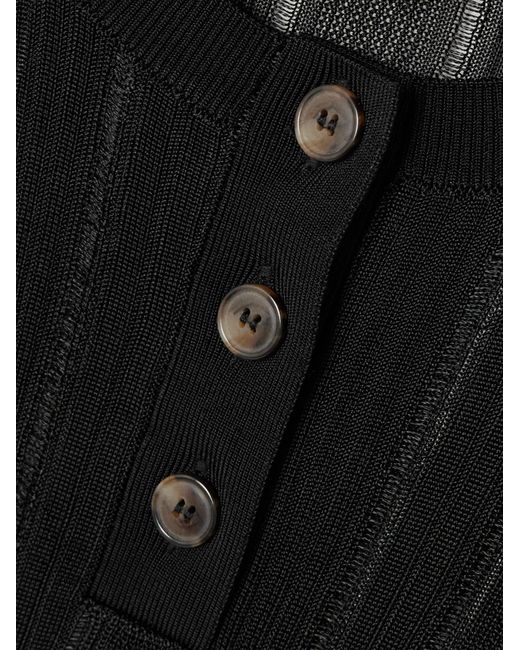 FRAME Black Button-Front Sweater